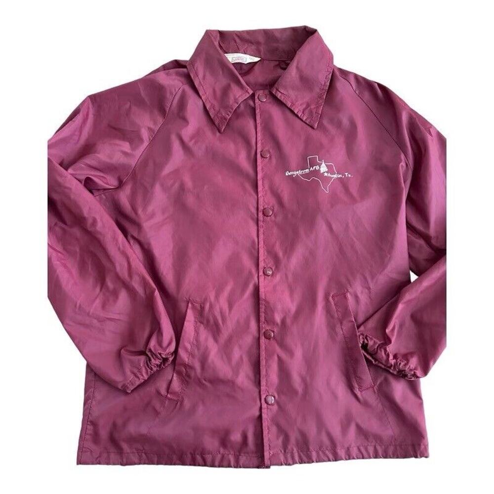 Vtg Bergstrom Air Force Base AFB‎ Austin TX Maroon Military Warwick USA M Button